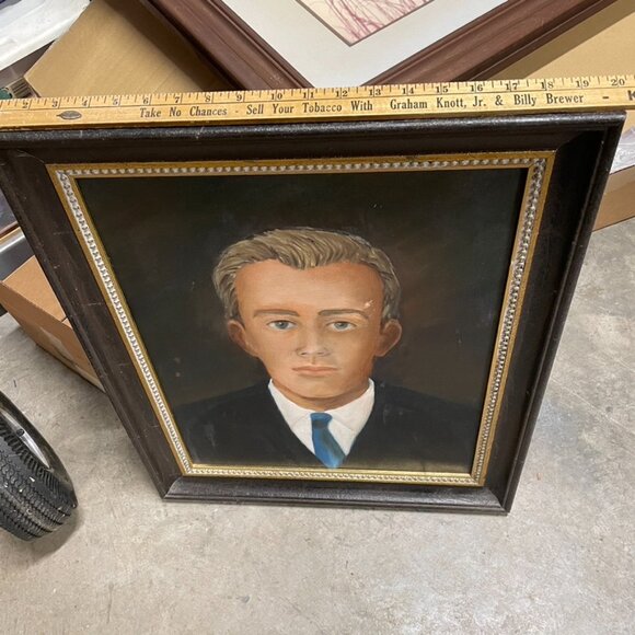 Hand painted portrait with vintage frame 23 x 20” - Picture 4 of 5